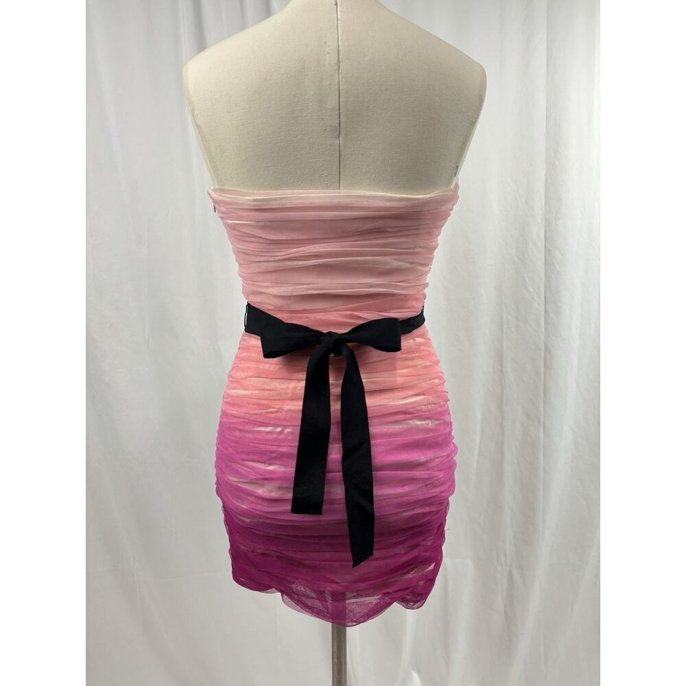 Pearl Georgina Chapman Dress Size 6 Strapless Pink Ruched Cocktail Formal Y2K - Picture 4 of 10